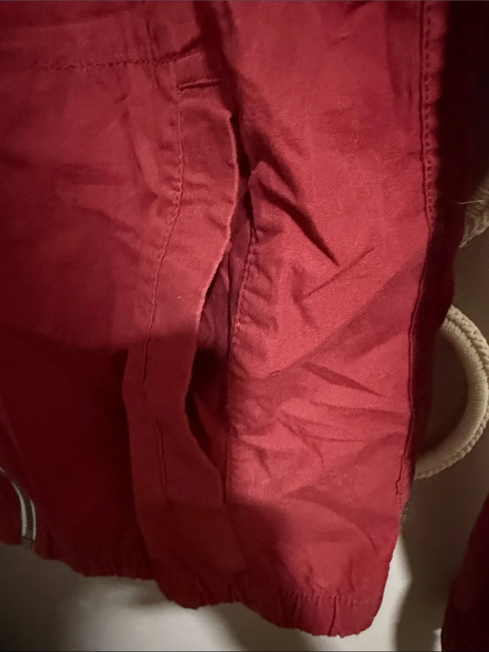 Denim & Flower Men's Hooded Windbreaker in Deep Red